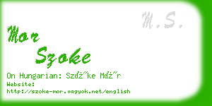 mor szoke business card